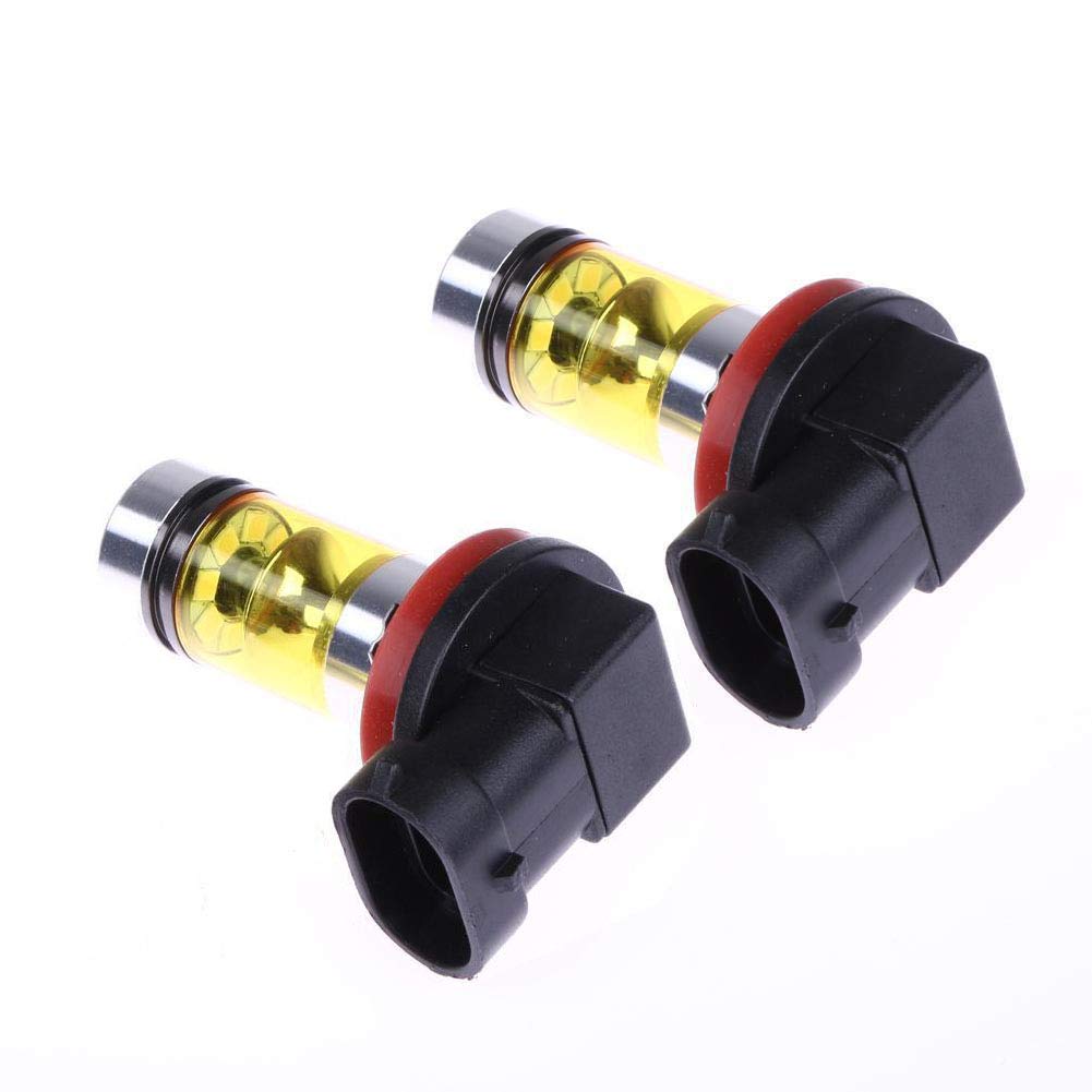 Bumdenuu 2x High Power LED Light 100W H8 H11 Yellow Fog Lamp 2828 20 LED Headlight Lamp