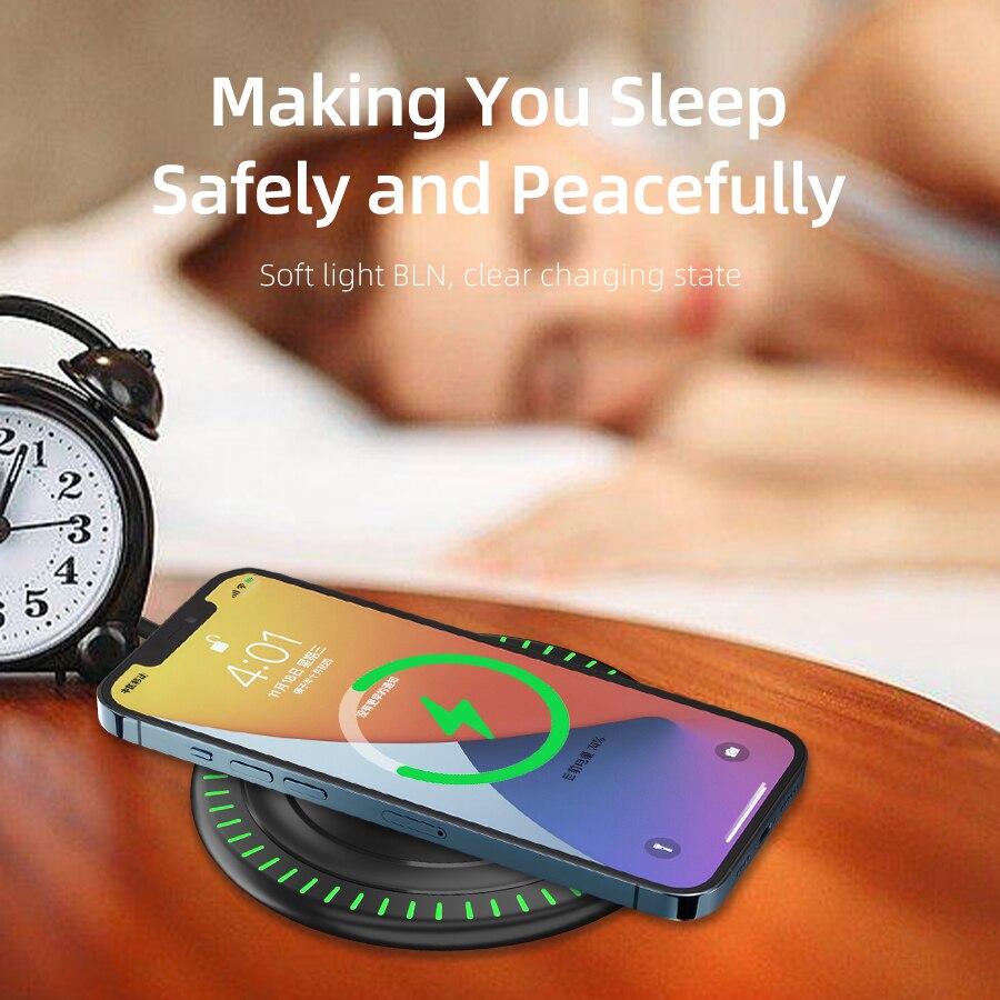 30W Wireless Charger Pad Stand for iPhone 15 14 13 X Samsung Xiaomi Earphone Phone Chargers Induction Fast Charging Dock Station