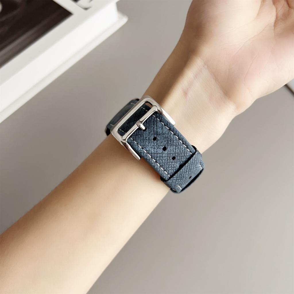 For Samsung Galaxy Watch7/Watch6 Bands Universal 20mm Adjustable Leather Watchband Wrist Strap