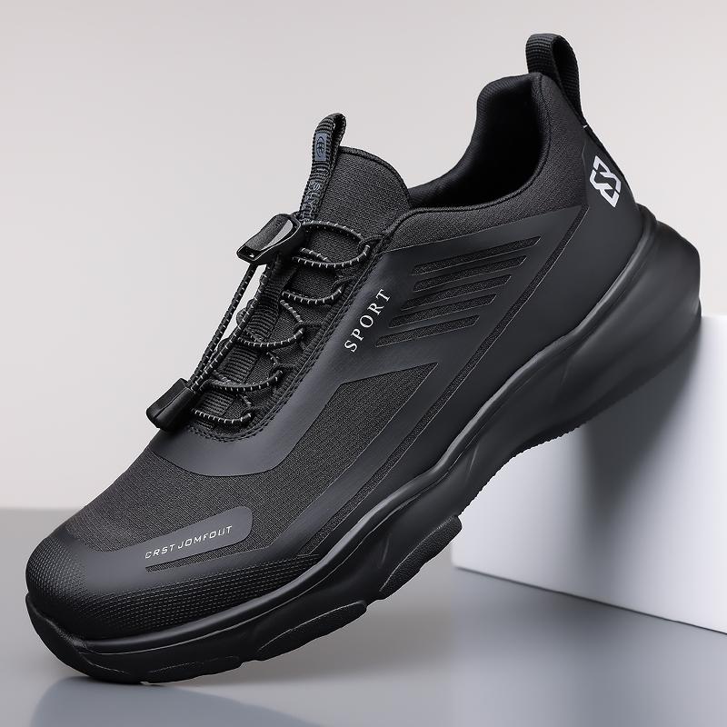 

2025 New Men Running Shoes Luxury Brand Male Sneakers Anti-slip Breathable Men s Walking Shoes Lace Up Soft Casual Shoes Flats 44 чёрный