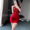 Erotic Underwear, Sexy Pearl chain strappy nightgown, Women's Mesh see-through Seductive Pleated Slimming pajamas 8955