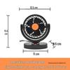 Dual-Head Car Fan 12V/24V for Trucks and Sedans