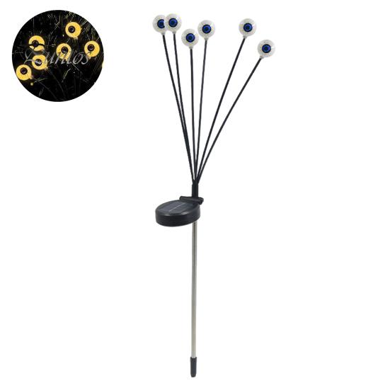 Halloween Jordspydlys Utendørs Solcelledrevet Spøkelsesøye Lys Skummel Demoneøyne Dekorasjon for Halloween Fest Gård Hage Dekor