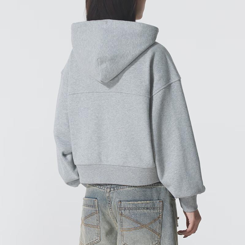 New Balance Sweatshirts Women's Gray Hooded Moderate Regular NCF42602-MGR