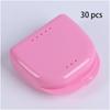 30/50Pcs Denture Box Tray Case Dental Orthodontic Retainer Color Tray Storage Box Plastic Teeth Container False Teeth Protective