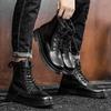 Mens Plus Size 47 British Style Couple Boots Casual Round Head Trend Motorcycle Boots Autumn Shoes