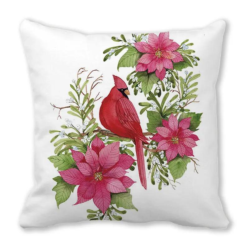 Christmas Theme Atmosphere Printed Pattern Cushion Cover Home Living Room Sofa Decorative Pillow 45x45cm