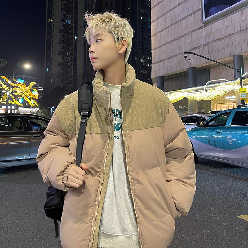 Padded clothes men's winter windproof corduroy padded clothes couple women's thickened padded jacket jacket stand-up collar to keep warm
