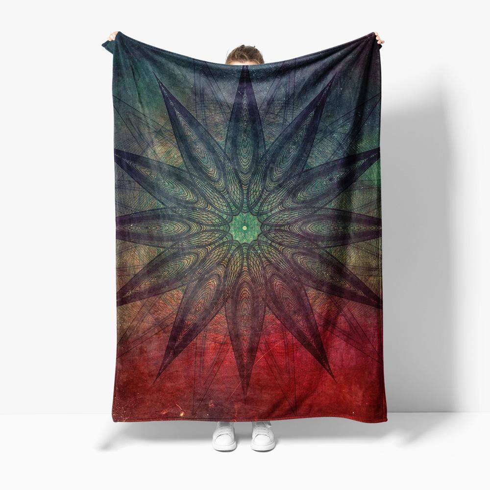 

Psychedelic Star Fractal Geometric Throw Blanket Decorative Bed Sofa Cover Art Print Cushion Gift 75x100cm (30x40inch)