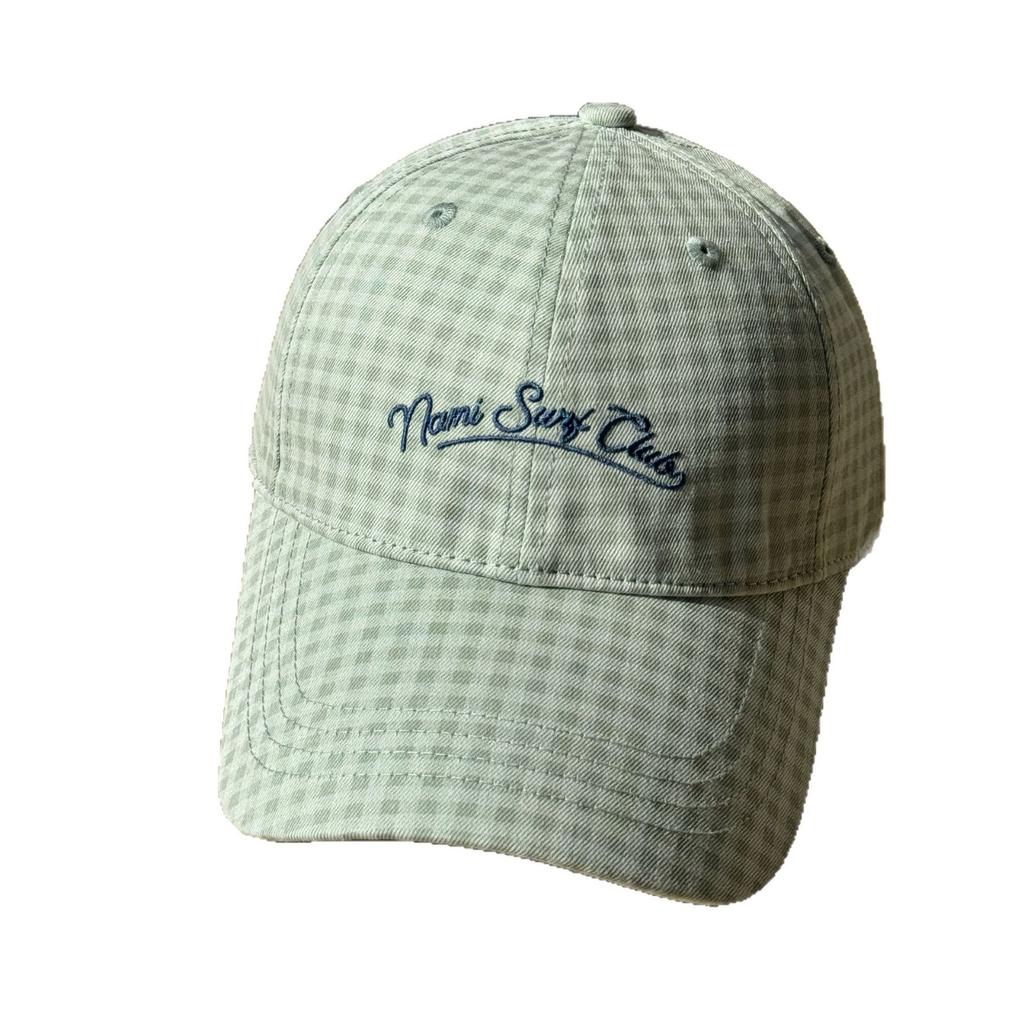 New plaid soft-top baseball cap for men and women with letter embroidery, spring and summer versatile, face-slimming, sun protection cap