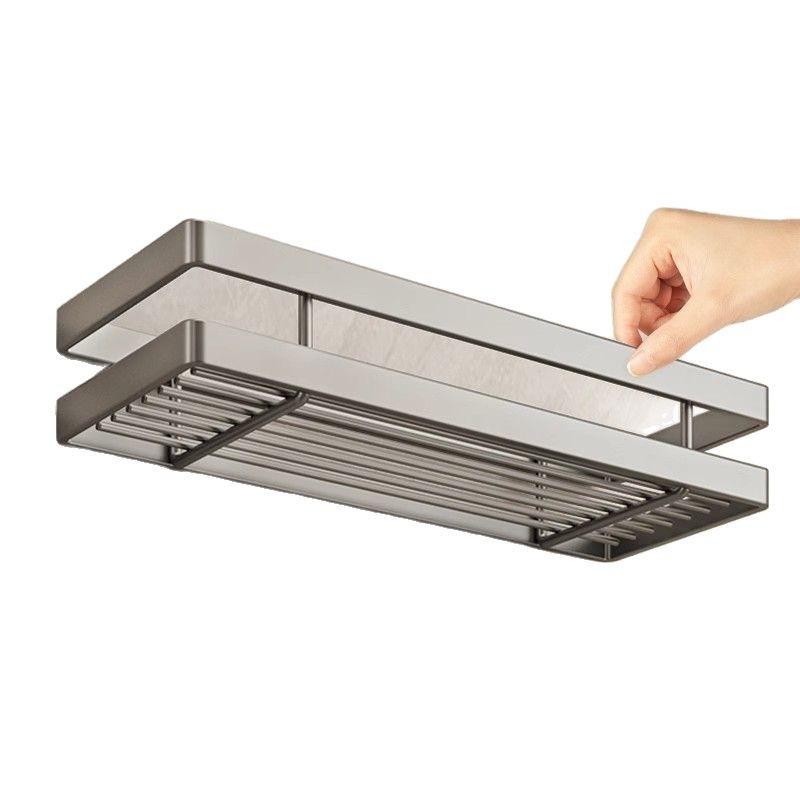 Bathroom Wall Mount Storage Rack With Steel Surface For Household Organization