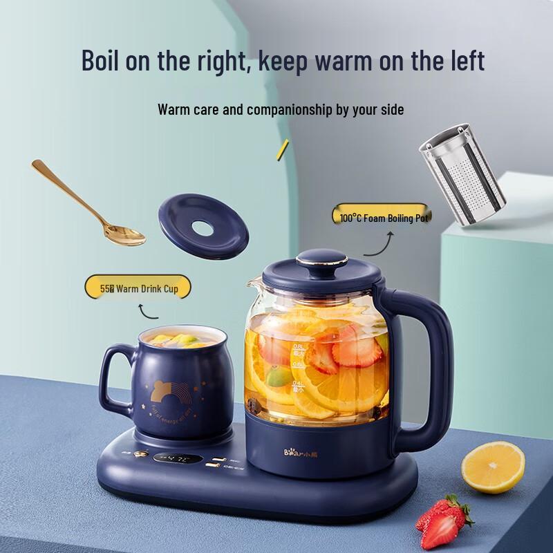 BEAR 0.8L Multifunction Glass Wellness Kettle CN Plug (adapter Included)