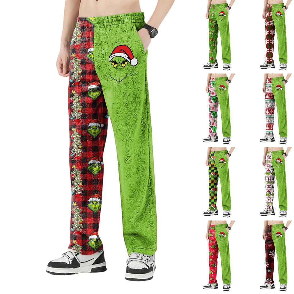 Herre Allover Trykte Hjemmebukser Sovepysjamasbukser Lange Bukser Pysjamasbukser