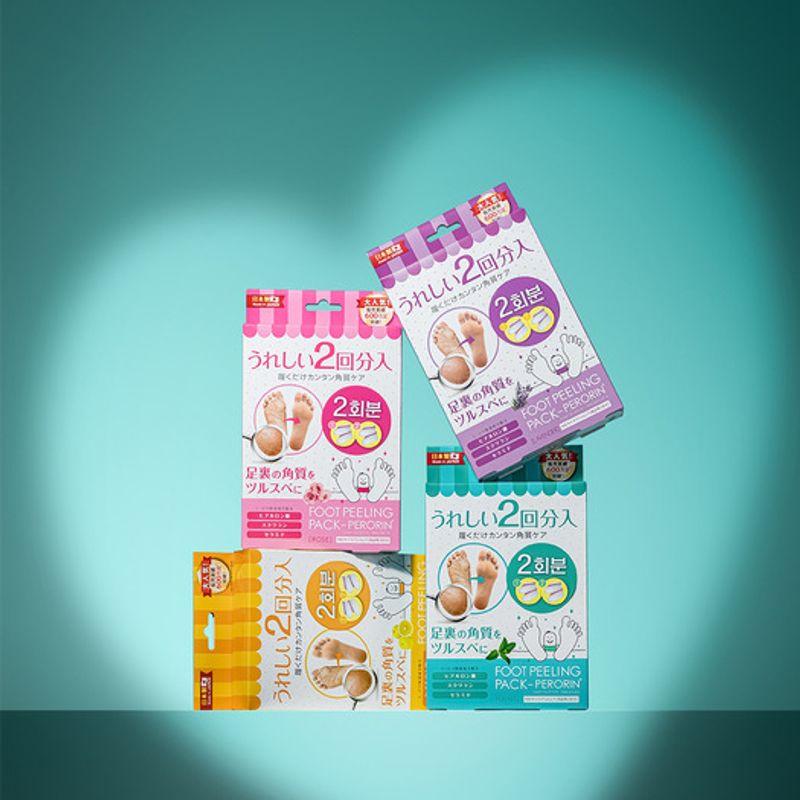 

1 box of Perorin foot exfoliating pack (2 doses) 1 box of rose scent (2 servings)