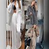 Fashionable Printed Loose and Comfortable European-style Long-sleeved Pants for Summer, Lightweight Set