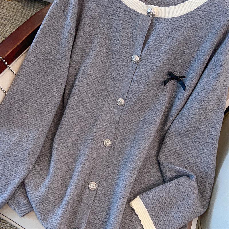 Plus Size Women's Loose Knit Cardigan, Bust 150/160 cm, 200/300 lbs - Style 8045