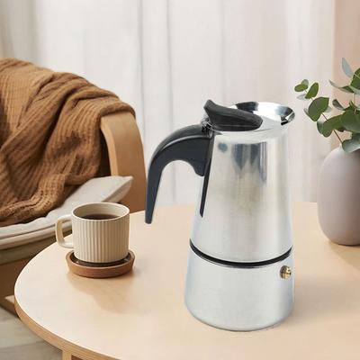 Moka Pot In Premium Stainless Steel Designed for Coffee Enthusiasts Seeking Flavorful Brews with Safety Features
