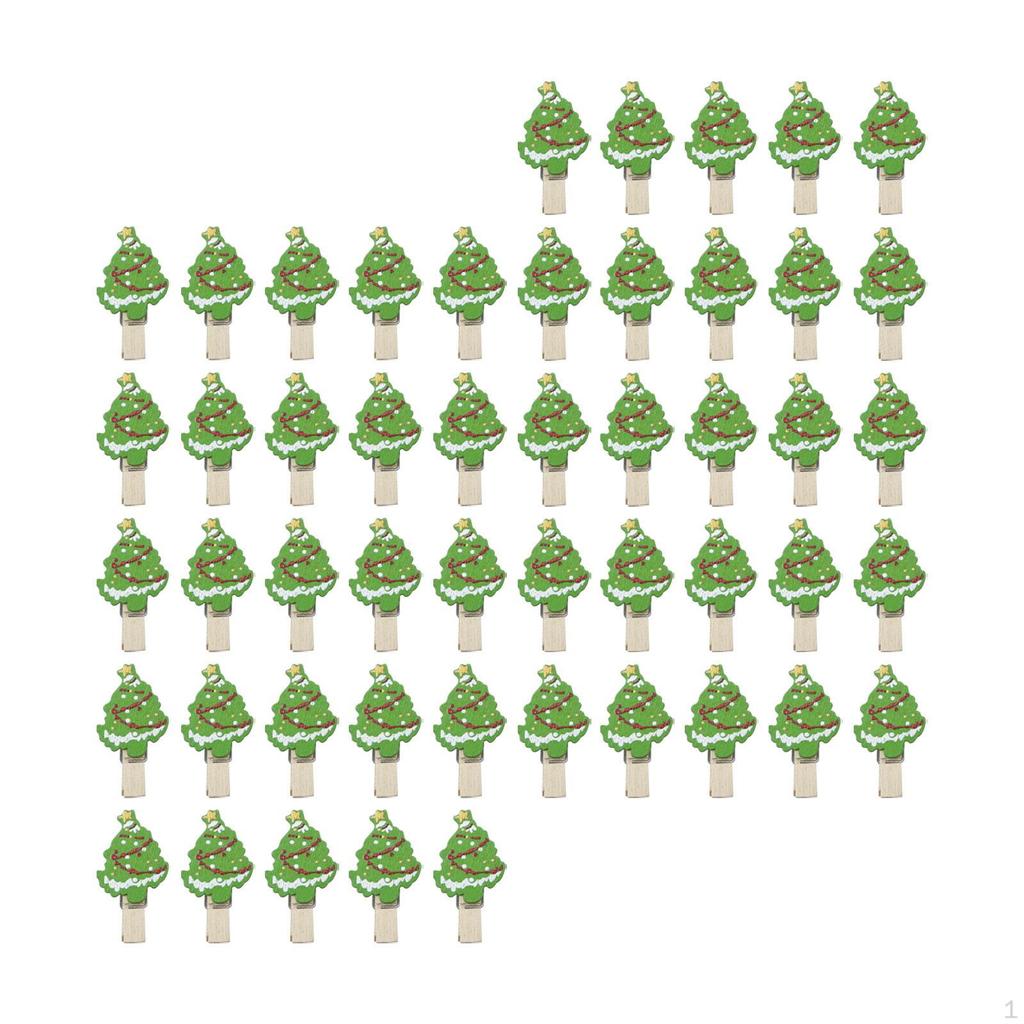 50 Stück Weihnachts-Holzklammern Kleidung Basteln Langlebig für