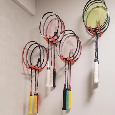 Nástěnný držák raket Držák tenisových raket Držák badmintonových raket Nástěnný vlnitý hák Úložný prostor Pojme více raket Stojan