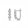 Versatile Daily Wear 925 Sterling Silver Loops Jewelry 14K Gold Plated Minimalist 3mm 3-Stone Moissanite Hoop Earrings for Women