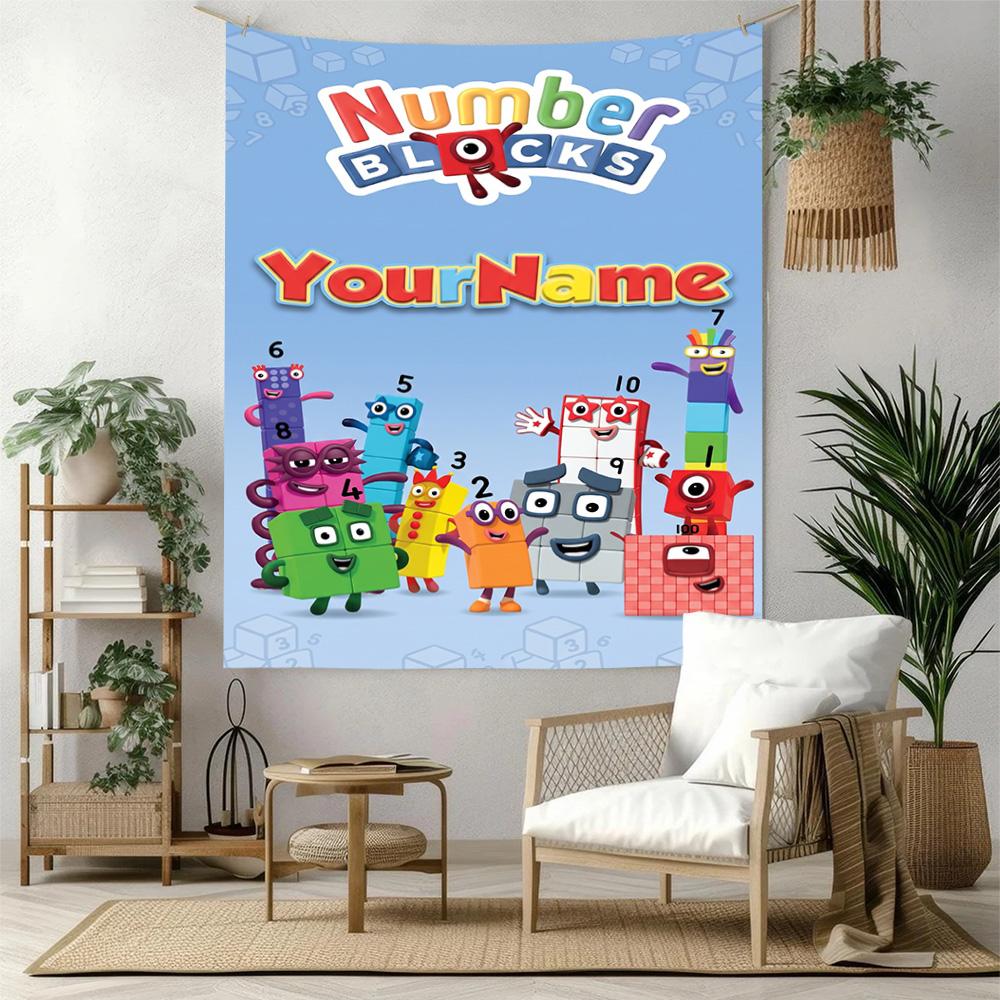 Numberblocks Custom Your Name Wall Decor Tapestry Art For Pet Memorial Birthdaywedding Party Backdrop Family Gift