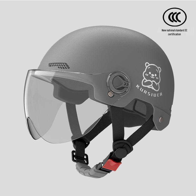 

3C Certified Women s Electric Vehicle Helmet: Lightweight, Sun-Protective Summer Half Helmet for All Seasons Clear Short Visor - Explosion-proof