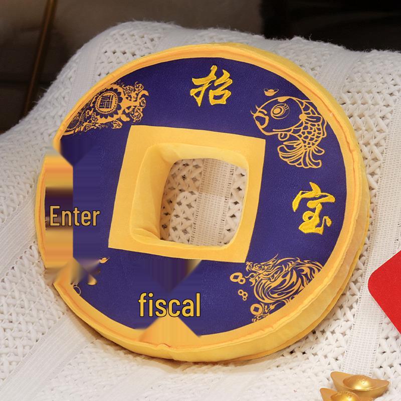 

Кулон-брелок в виде денежной тыквы и плюшевая подушка для дивана с медной монетой 15cm/40g