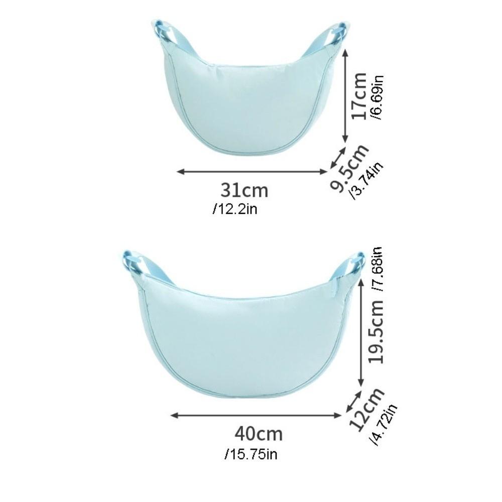Solid Color Nylon Hobos Bag Nylon Messenger Bag Simple Half Moon Bag  Ladies Purse