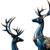 2x Deer Figurines Decors Reindeer Sculptures Souvenirs TV Stand Elk Statues