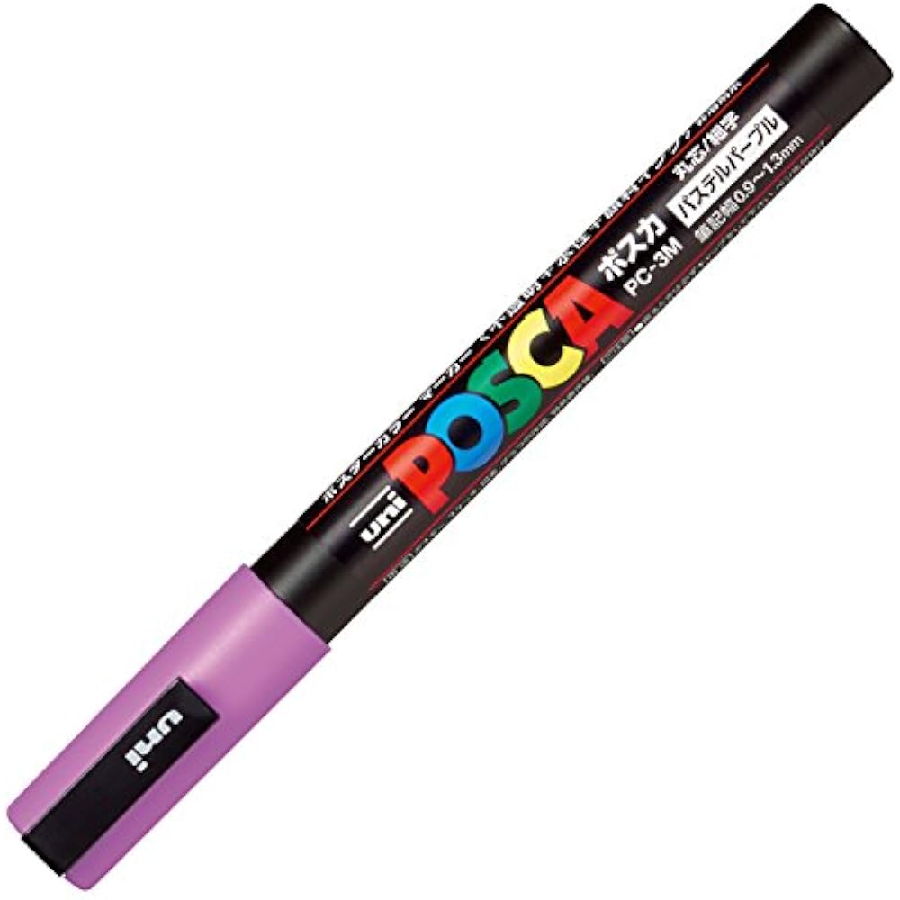 Mitsubishi Pencil Water-based Sign Pen Uniposca Fine Shape Round Core Pastel Purple PC3MP.11, Pac...