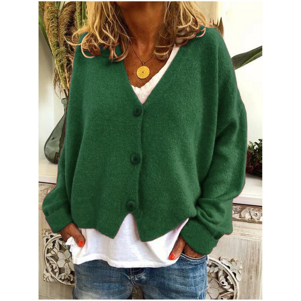 2025 Autumn Winter Women's Knitted Cardigan Sweater Loose Casual Fashion European American Style