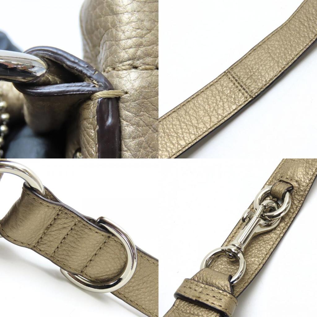 Used COACH Shoulder Bag F16514 leather Gold series casual