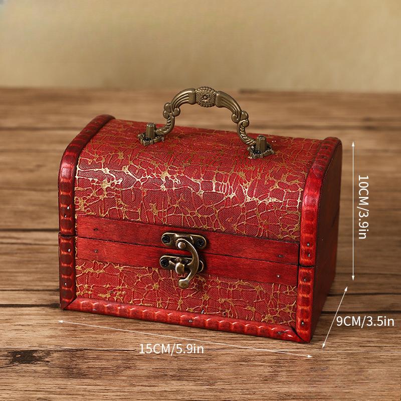 Hölzerne Schmuckschatullen Handgefertigte Dekorative Schatz-Kästchen Aufbewahrungs-Organizer Holzhalter Etui Box für Ring Ohrring Halskette Andenken Zeremonie