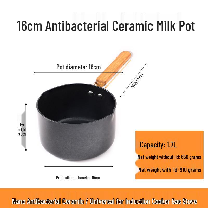 Non-Stick Maifan Stone Milk Pan with Handle - Small Soup & Noodle Pot for Induction Cookers