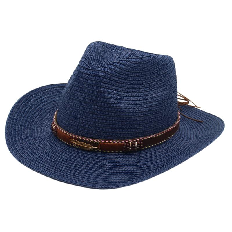 Ethnic Style Western Cowboy Straw Hat Spring And Summer New Tibetan Style Tibetan Top Hat Cycling Camping Foreign Trade American Hat