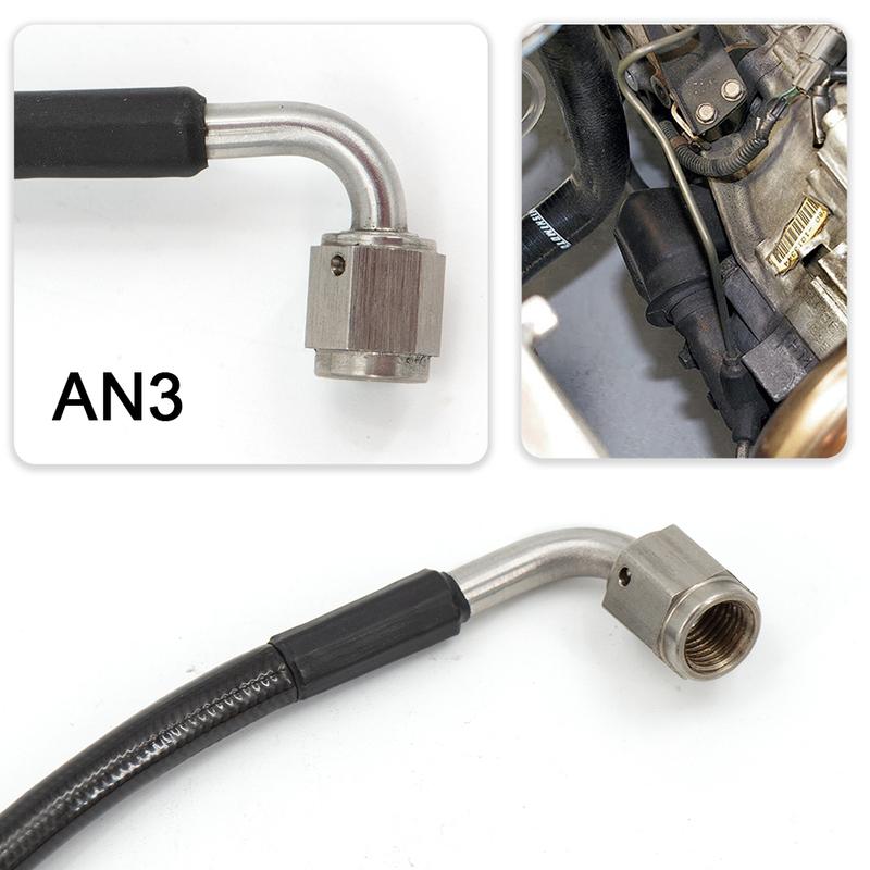 

1.5m Master To Slave Cylinder Complete Stainless Clutch line With An3 Fitting For 06-15 Honda Civic Si чёрный
