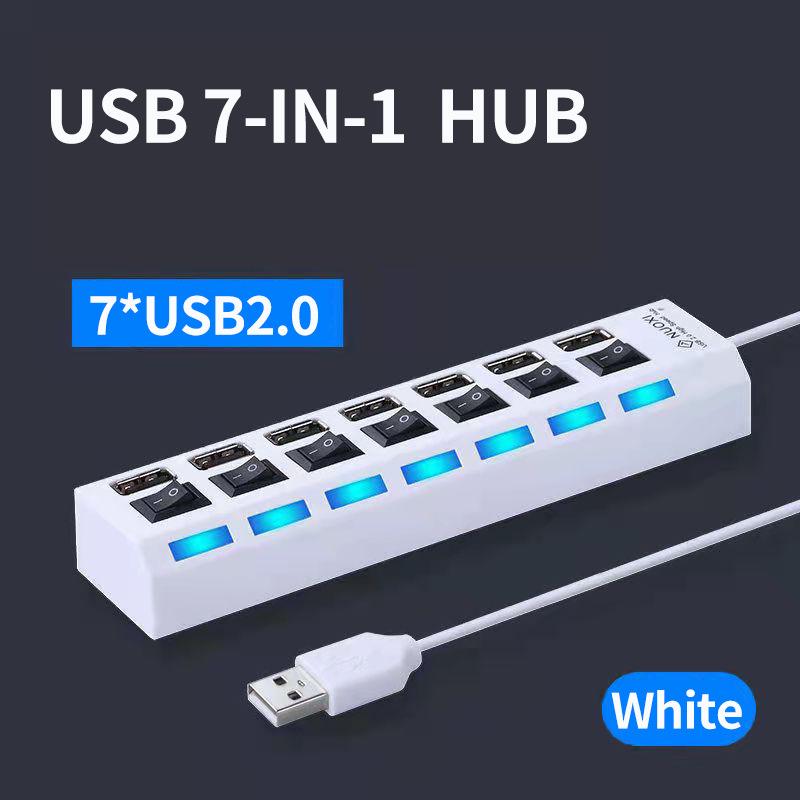 4-Port Independent USB Switch Hub with 7-Port Splitter