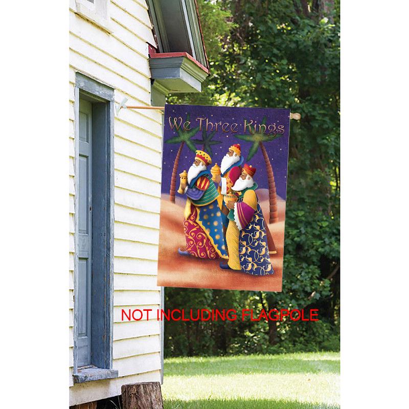 We Three Kings Colorful Wise Men Christmas House Garden Flag Yard Banner