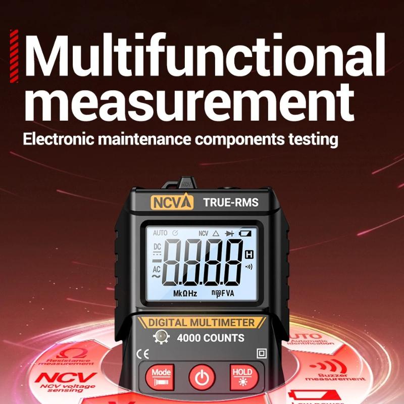 2026 Portable ANENG M114 Digital Multimeter 4000 Counts NCV Non-Contact Voltage Detection Auto Range Flashlight Electrician Tool with Digital Display