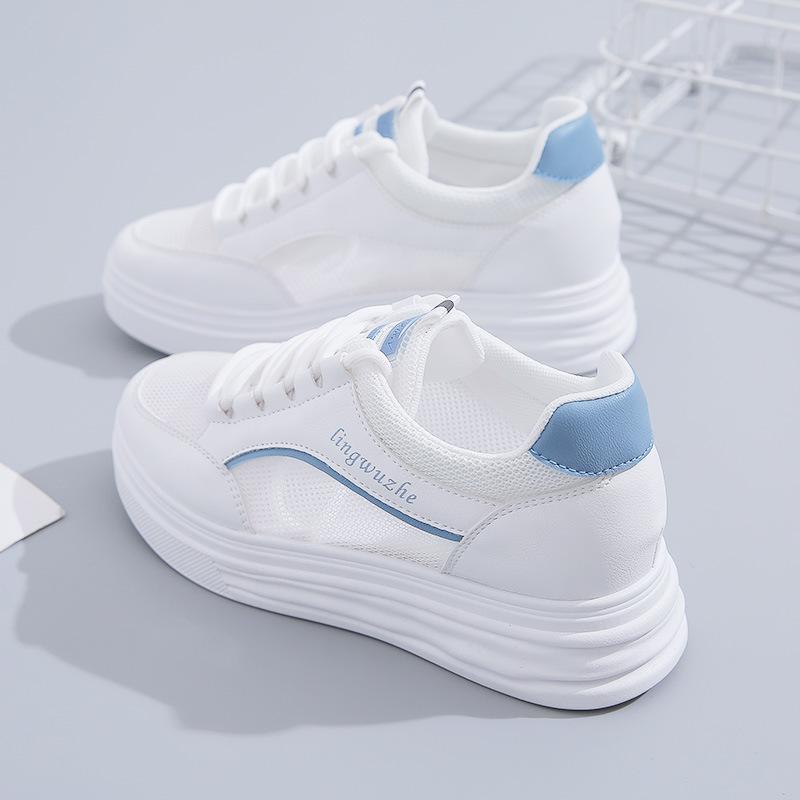 1752 Shoes Women's Sports Little White Shoes Women's Shoes Summer Thick-soled New Versatile Popular 2025 Height Increase Net Shoes