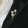 Elegant Inlaid Diamond Tulip Pearl Brooch for Women - Luxurious Suit and Coat Accessory