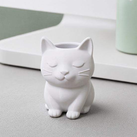 Cat Pen Holder, Cute Kitty Desk Organizer for Stationery Storage, Large Capacity Pencil Stand for Office Home, Creative Storage Box Gift