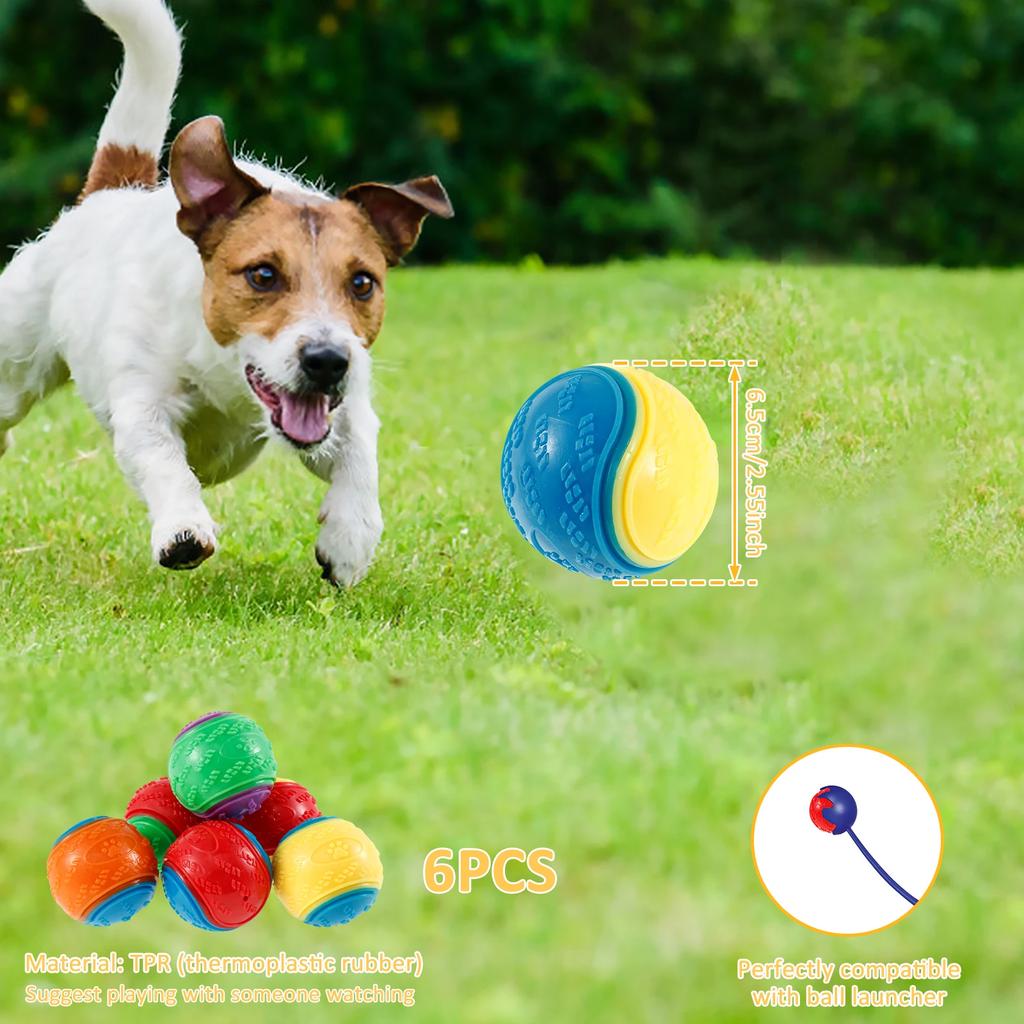 6/12Pcs Dog Squeaky Balls Toys High Bouncy Interactive Toys Rubber Dog Chew Toy Outdoor Throwing Recovery Training Pet Supplies