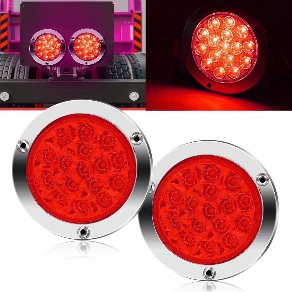 Ygmylandbb LED Truck Tail Lamp Trailer Tail Light 24V Brake Lamp Universal Round