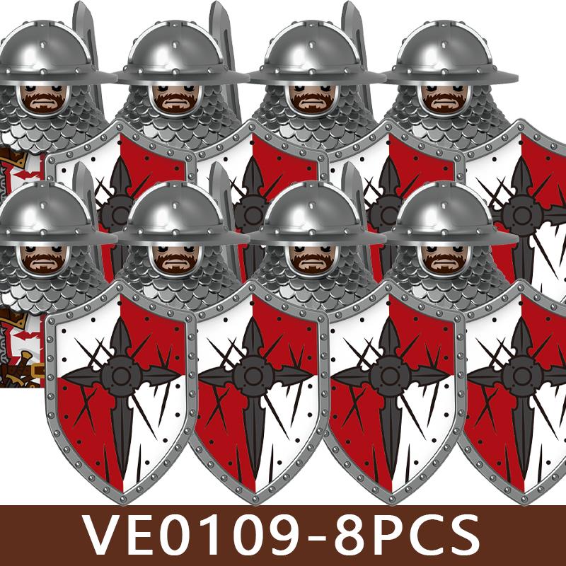 Castello Medievale Cavalieri Soldato Figure Blocchi da Costruzione Fanteria Legione Impero Guerriero Arco Spada Casco Milizia Mattoncini Giocattolo Regali