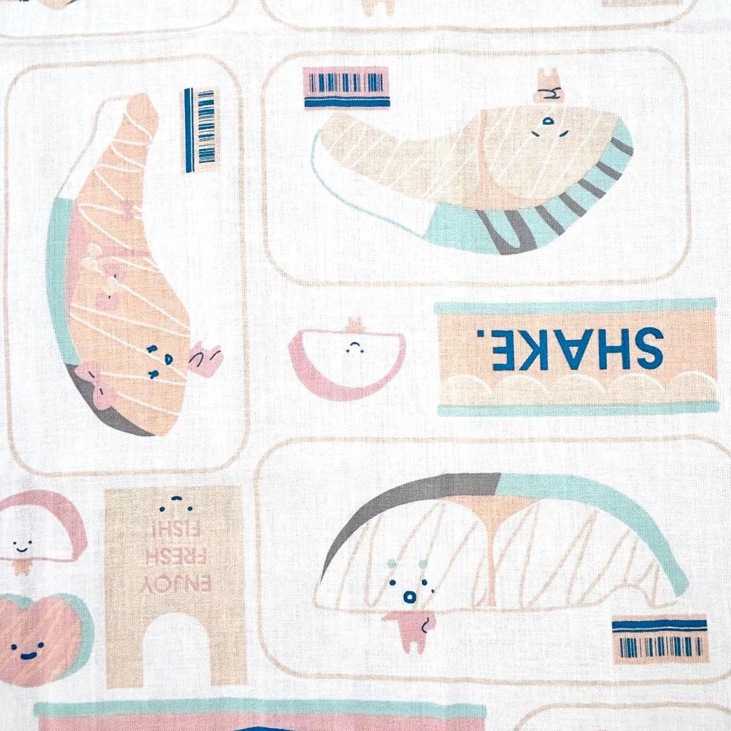 Nomura Towel Sanrio Characters Traditional Japanese Pattern Tenugui Supermarket 34 x 90 Japanese-made (Hand Towel) - KIRIMI-chan. cm, 100% Cotton.