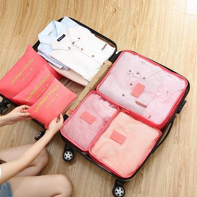 Sechsteiliges Reiseaufbewahrungsbeutel-Set im koreanischen Stil: Organizer mit großem Fassungsvermögen und wasserdicht für Kleidung und Gepäck