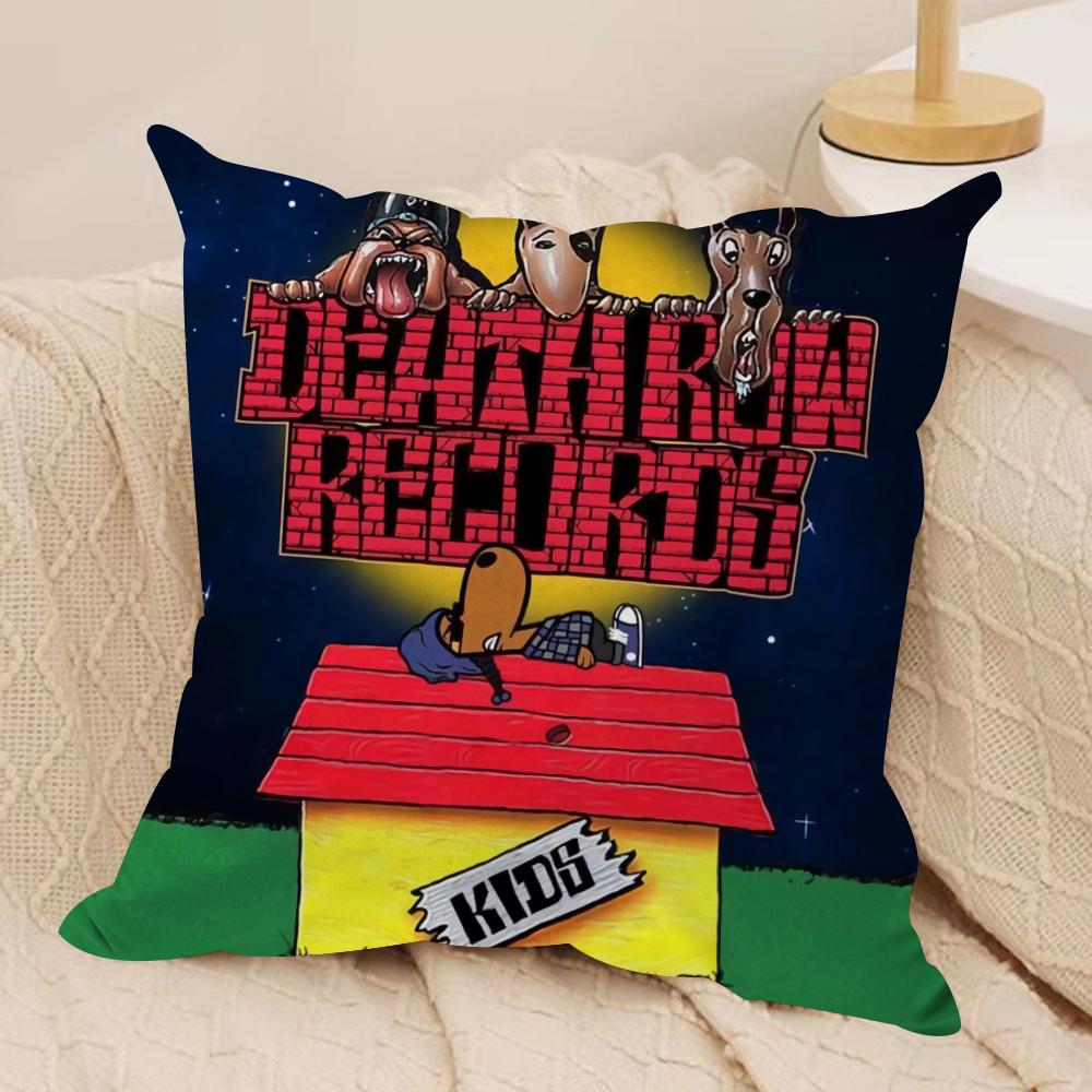 DDeath Row Records Cushion Cover Short plush Doublesided Print Square Throw Pillow Covers Sofa Home Cushion Decor