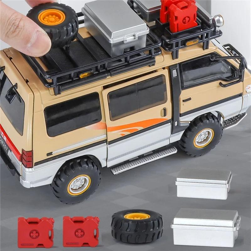 1:24 Mitsubishi Delica Geländewagen Allradantrieb MPV Druckgusslegierung Metall Auto Modell Sound & Licht Klassische Simulation Sammlerstücke