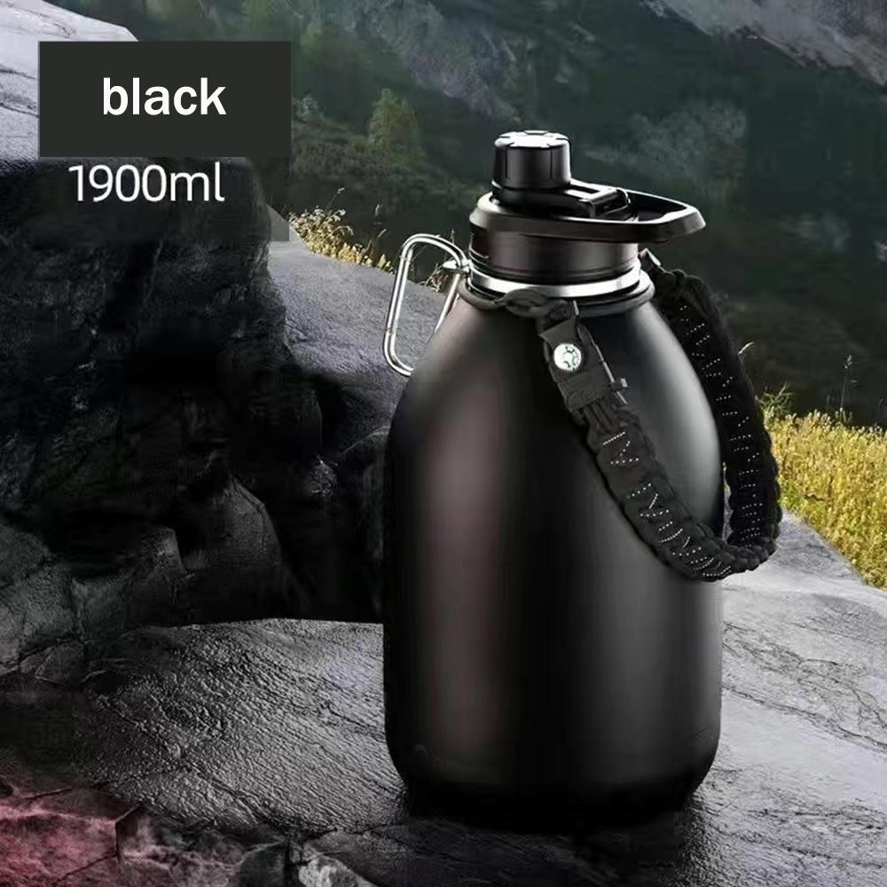 New high-capacity 304 stainless steel vacuum flask, Portable sports water bottle with camouflage case, Mountaineering kettle